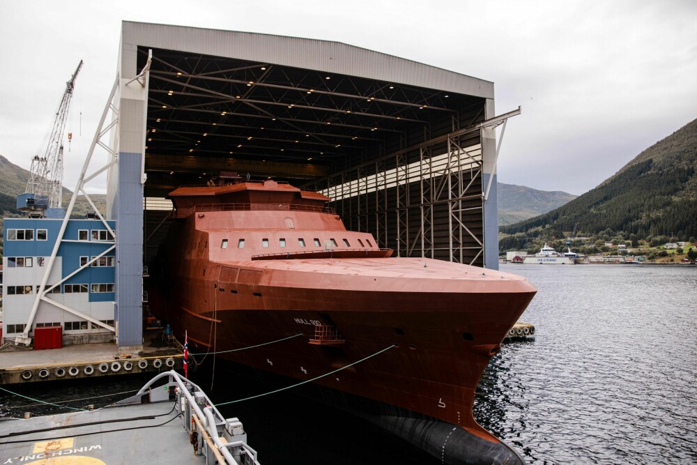 <b>KLARGJØRING:</b> Vard Langsten har erfaring med å bygge isfor­sterkede skip for Forsvaret. I 2001 og 2016 utrustet de henholdsvis KV «Svalbard» og etter­retnings­skipet «Marjata».