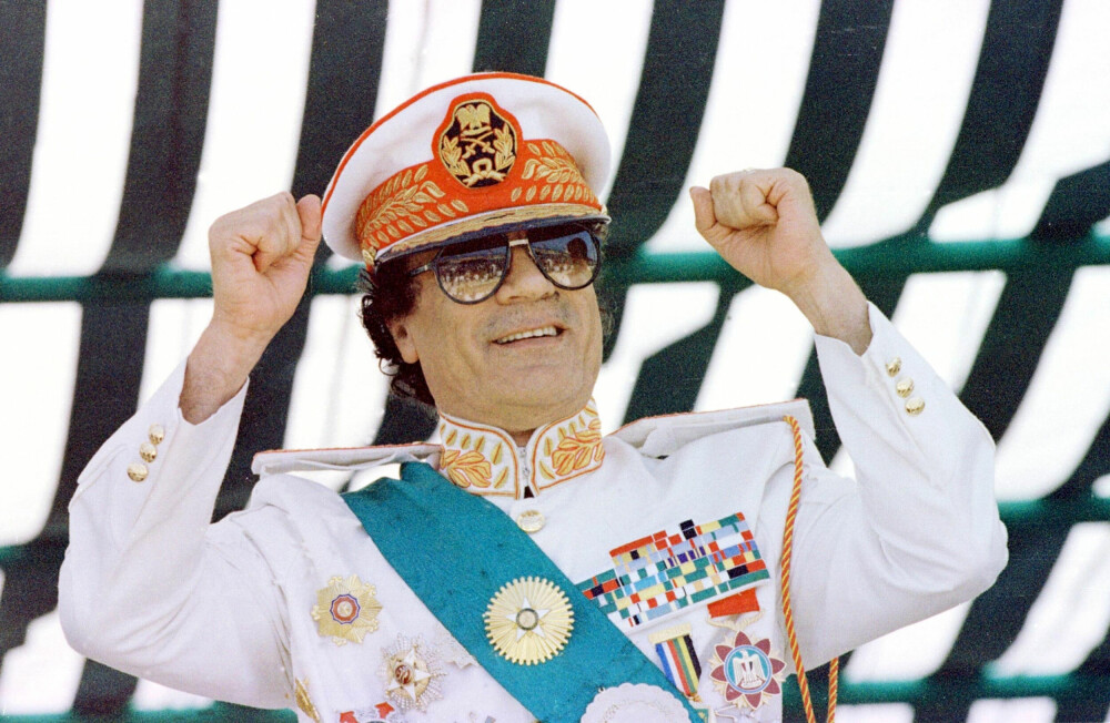 <b>FORHATT:</b> Libyas diktator Muammar al-Gaddafi fikk mange fiender. Ronald Reagan kalte ham Den gale hunden i Midtøsten.