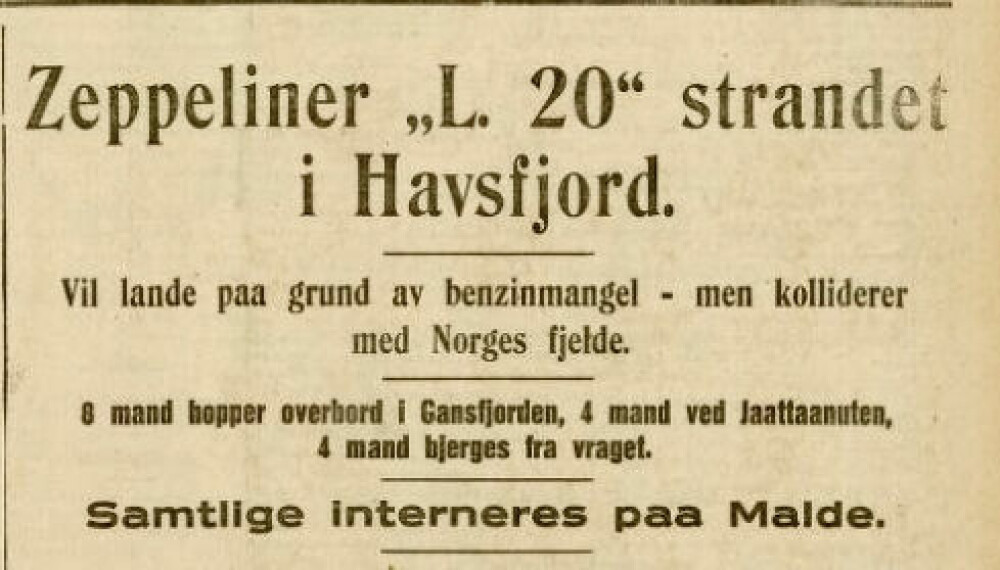 <b>FORSIDEN:</b> Stavanger Aftenblads oppsummering av dramaet, fra kveldsutgaven 3. mai 1916.