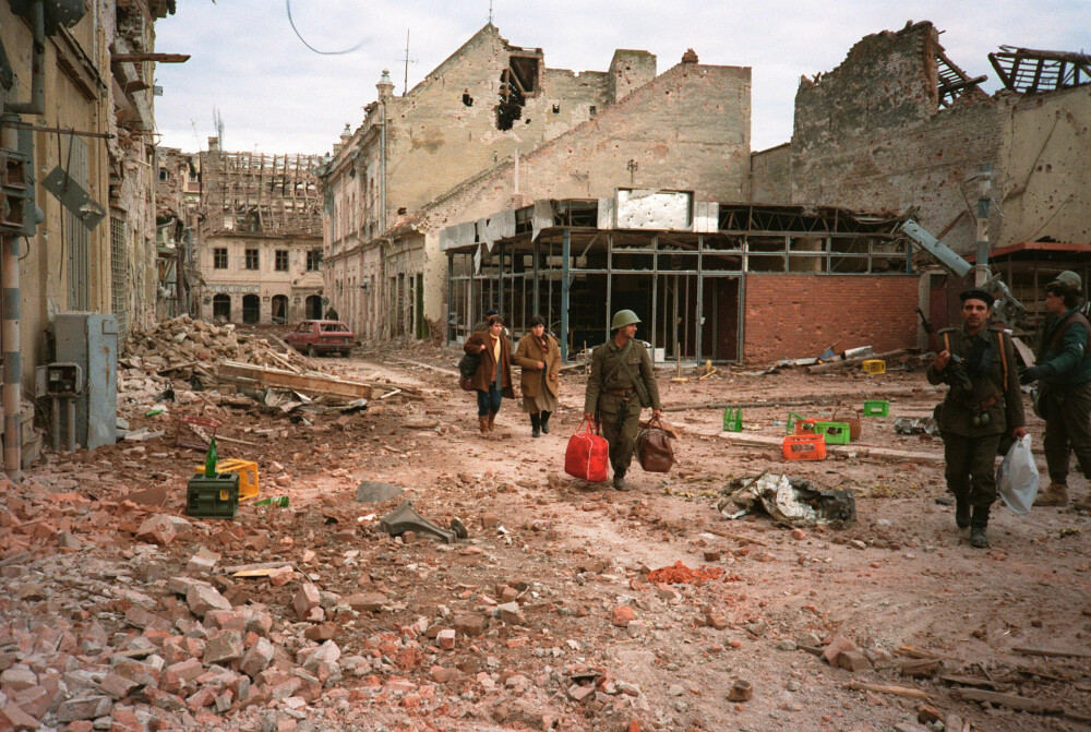 <b>KNUST:</b> Sentrum av Vukovar var fullstendig ødelagt etter 87 dagers konstant bombardement.