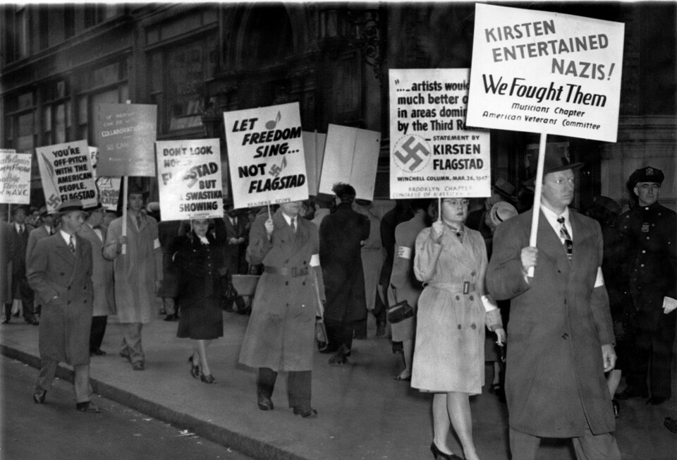 ANKLAGET: Kirsten Flagstad ble i etterkrigsårene utsatt for en svartmalingskampanje. Blant annet ble hun beskyldt for å ha sunget for Hitler og underholdt naziregimet ved flere anledninger. Ryktene skulle vise seg å være falske. Men Flagstad fikk aldri en offisiell unnskyldning mens hun levde.