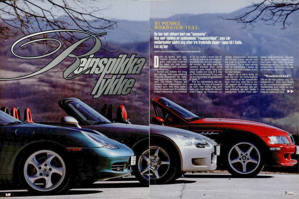 <b>FOR HISTORIEBØKENE:</b> Både Porsche Boxster S, Honda S2000 (i midten) og BMW Z3 M Roadster har klassikerstatus i dag. Men i løpet av tre magiske roadsterdager i Italia for over 20 år siden, var det Porsche som hentet hjem laurbærkransen. 