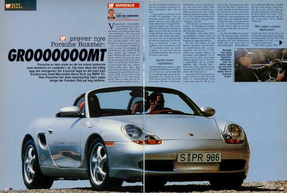 GODT OPPSUMMERT: Tittelen i Vi Menns første prøvekjøring av Boxster i 1996 står seg for alle modellene fra da til i dag. Gromt.