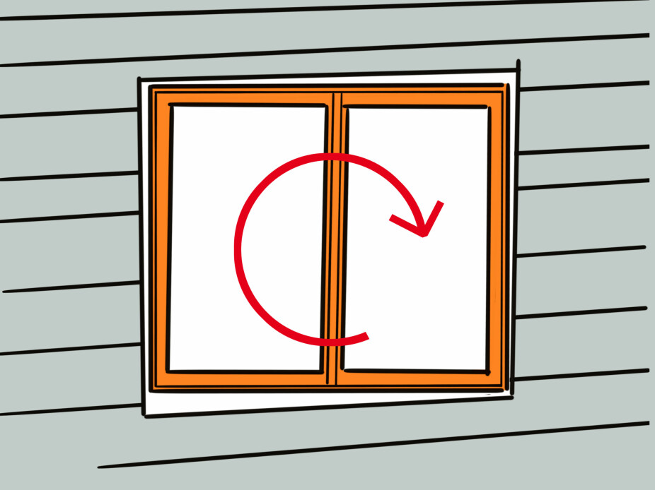 BILLIG LØNSING: Dersom hytta er blitt så skjev at man ikke får opp vinduene, viser denne illustrasjonen en rimelig løsning. Hyttelivs byggeekspert Øyvind Lie-Jacobsen forklarer hvorfor i teksten nedenfor.