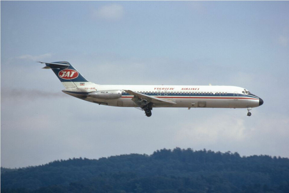<b>ARBEIDSHEST:</b> DC-9-flyet fra flyselskapet JAT var av samme type som flyet på bildet.
