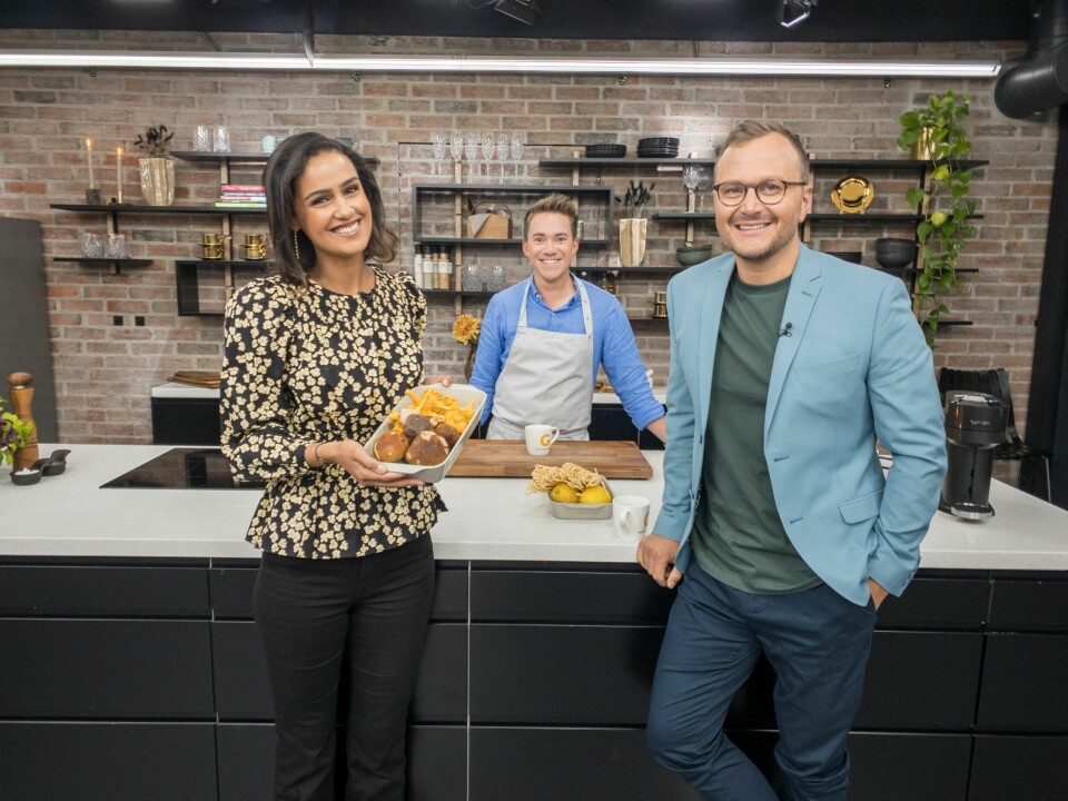 GOD MORGEN NORGE: Seks uker etter operasjonen, kom Christer seg i gang med deltidsjobben som mandagskokk i «God morgen Norge». Han forteller at det var en lettelse å kjenne at kroppen fungerte som den skulle under opptak.