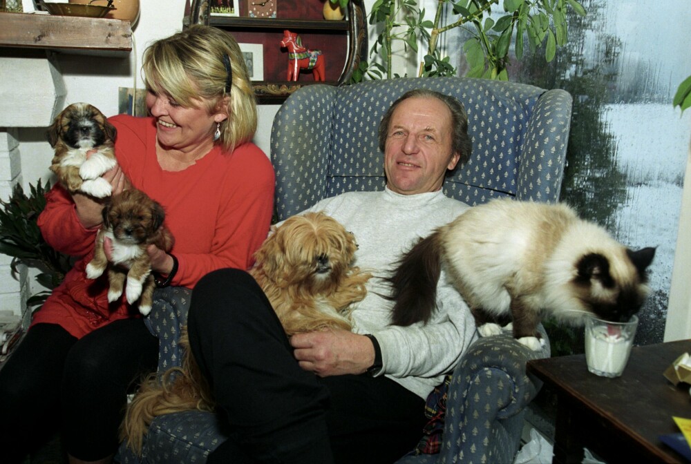 <b>TERJE DAHL:</b> Hjemme hos Kirsti Sparboe og Terje Dahl i 1993.