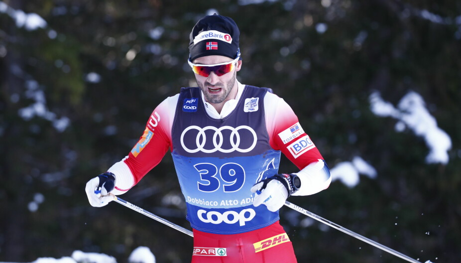 HANS CHRISTER HOLUND: Hans Christer Holund under 15 km i Tour de ski Toblach 2019/20.