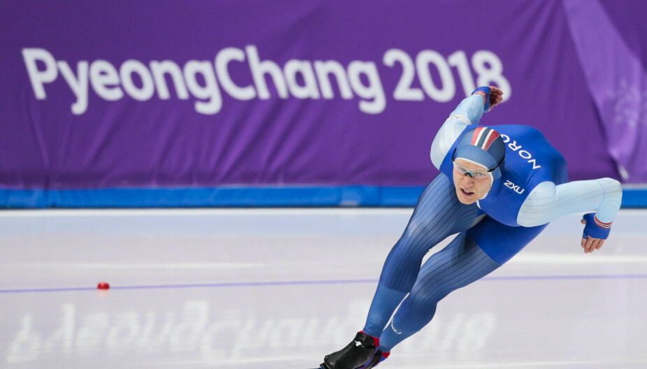 HÅVARD LORENTZEN: Håvard Holmefjord Lorentzen under 1000 meter skøyter i Gangneung Oval under vinter-OL i Pyeongchang.