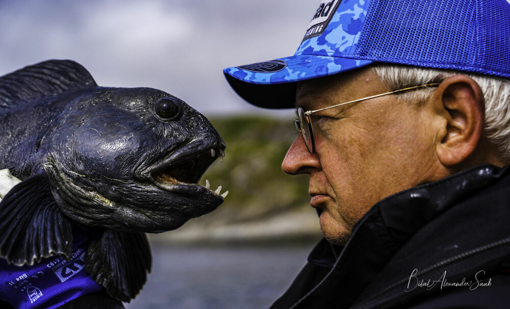 <b>BLIKKON­TAKT:</b> … og der­som ag­net ikke du­ger, stir­rer Geir fis­ken i senk. (Foto: Bilal Saab)