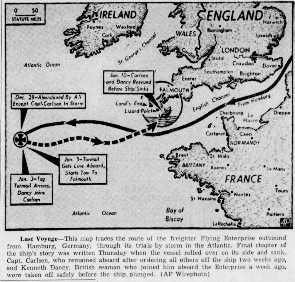 FARLIG SEILAS: Illustrasjon fra amerikansk presse.