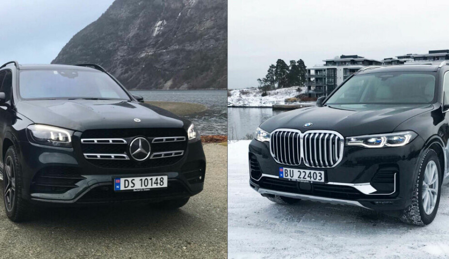 <b>UHØYTDELIG DUELL:</b> Mercedes GLS 400 d 4Matic vs BMW X7 xDrive40d.
