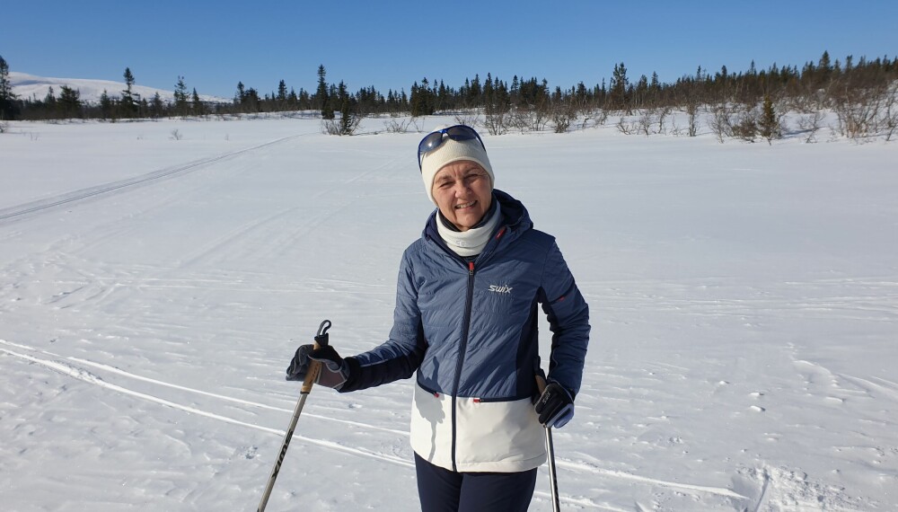 SKITUR: An-Margritt Nysveen trives i skiløypene ved hytta i Østerdalen.