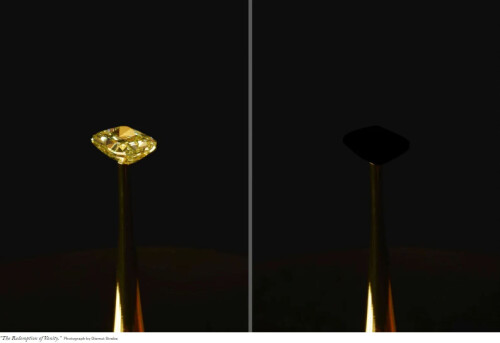 <b>ENDA SVARTERE:</b> I samarbeid med Massachusetts Institute of Technology laget Diemut Strebe kunstprosjektet «Redemption of Vanity». De hevder å ha utviklet en enda svartere svart enn Vantablack. Her blir en diamant verdt to millioner dollar dekket med nanobasert farge.
