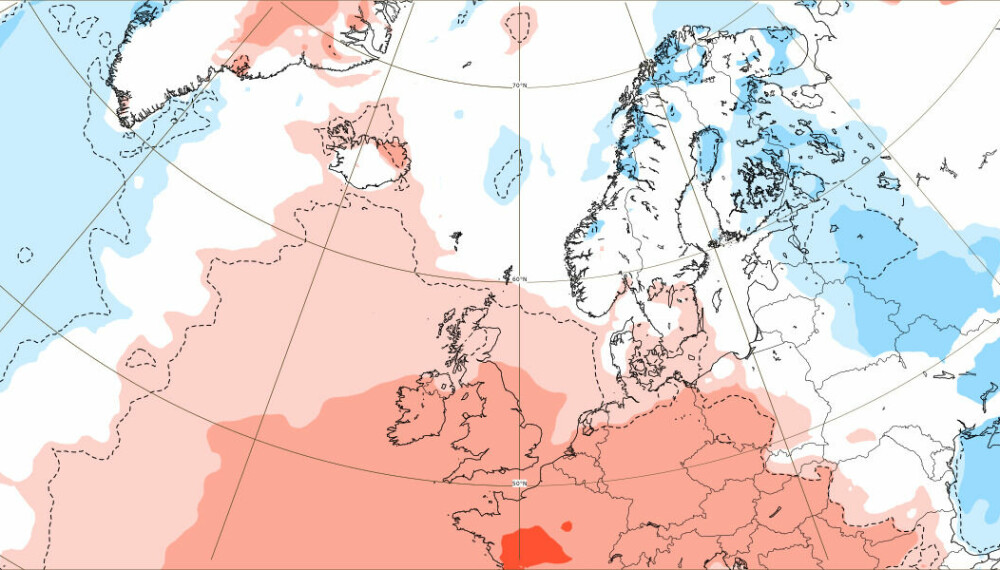 ECMWFs temperaturprognose for uke 21 viser at temperaturene vil normalisere seg mot slutten av mai.