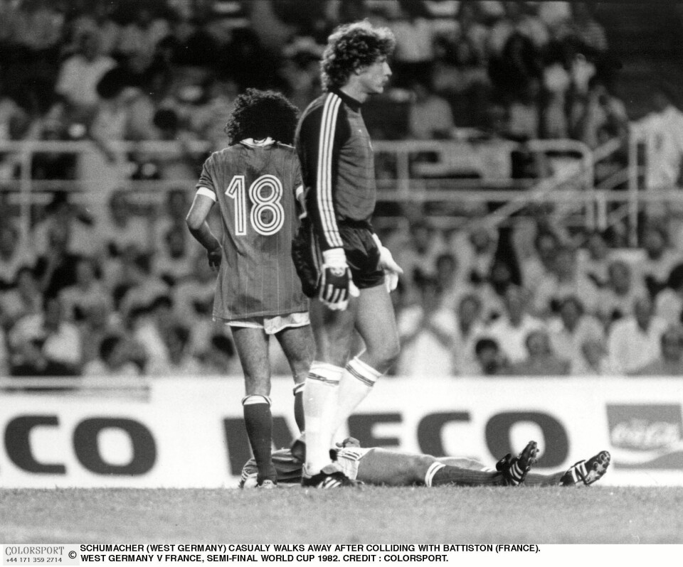 KRITISERT: Schumacher viste ingen interesse for Battiston etter sammenstøtet. – Jeg var redd. Feig, skrev han i en biografi mange år senere.