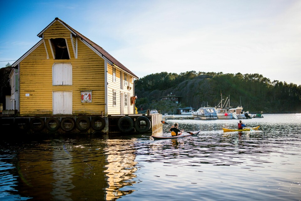 START: Hardbakke hamn er et vanlig utgangspunkt på Solund.