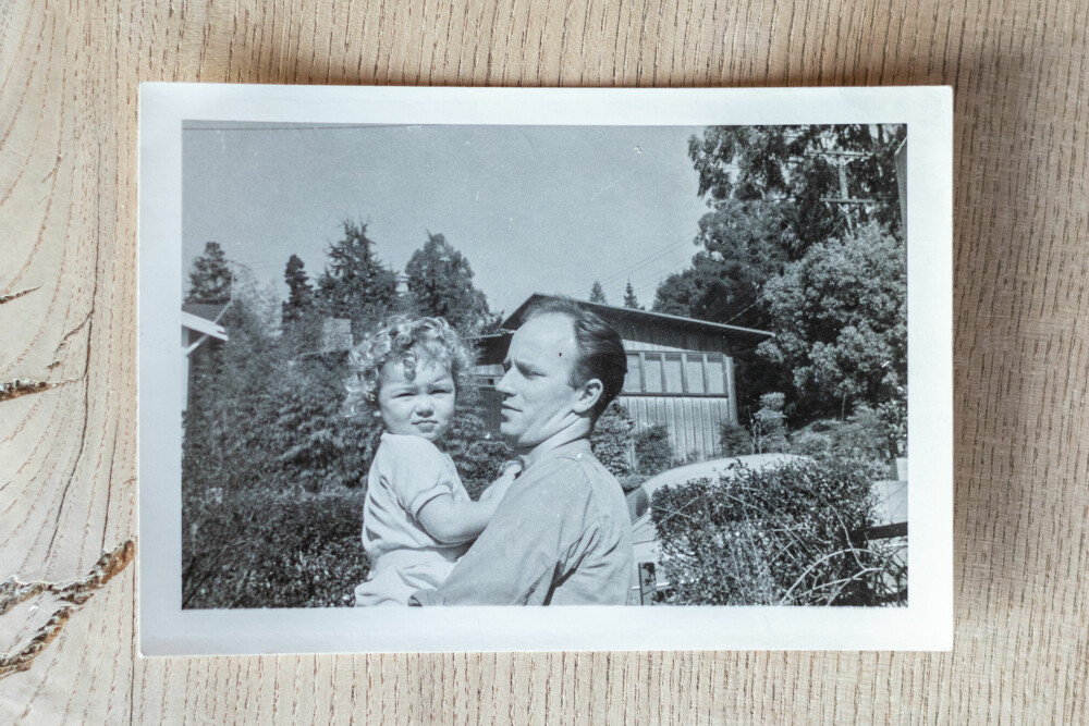<b>FAR OG DATTER:</b> Camilla og Thorvald på Berkeley i California, 1960