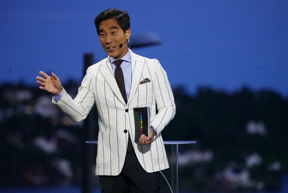 ENGASJERT: Under Arendalsuka i 2021 ledet Fredrik NRKs direktesendte partilederdebatt.