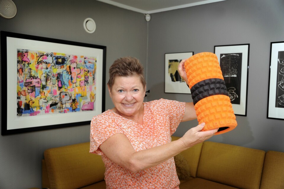 VIKTIG RULLE: Kirsti forteller at hun er avhengig av denne rullen, blant annet til ryggmassasje.