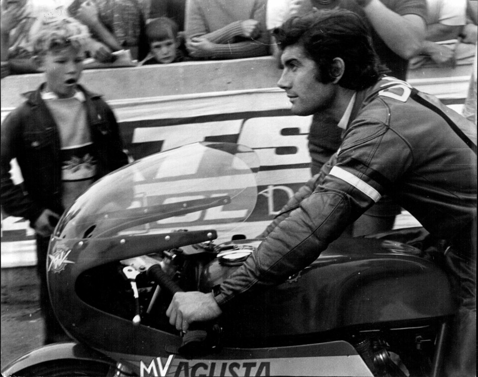 STJERNEBOIKOTT: Superstjernen Giacomo Agostini vant Isle of Man TT flere ganger, men boikottet arrangementet etter 1972, noe som bidro til at løpet mistet VM-statusen.