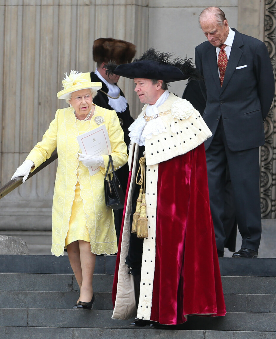 <b>PRINS PHILIP:</b> Dron­ning Elizabeth idet hun for­la­ter St. Paul-ka­te­dra­len i London et­ter en guds­tje­nes­te for noen år til­ba­ke, og som van­lig føl­ger prins Philip like et­ter.