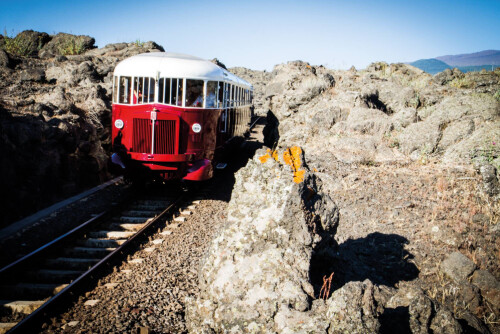 <b>ETNA:</b> Den smalsporede jernbanen rundt Etna kan oppleves med veterantog.