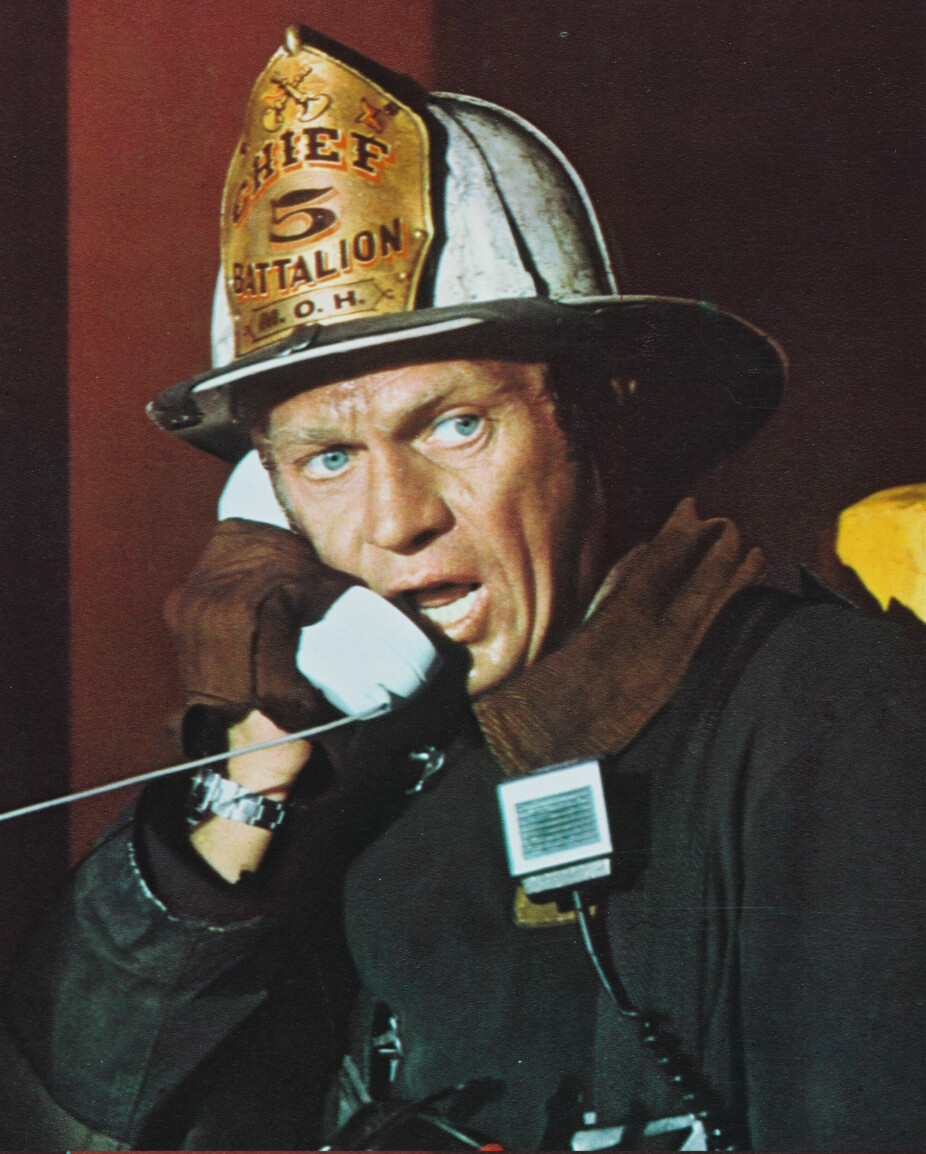<b> STEVE MCQUEEN: </b>Steve McQueen nektet å være med i filmen «Inferno i flammer» før han hadde like mange replikker som Paul Newman.