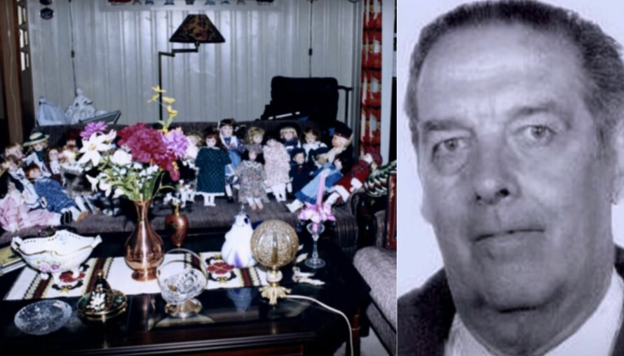 IVRIG SAMLER: Politi-bilde fra stua til Ramm den dagen han ble funnet. Analyse av sæd politiet fant på Ramm ga en god nok DNA-profil til at politiet kunne utelukke 400 personer fra saken.