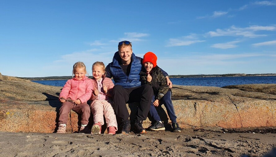 UT PÅ TUR: Mye skjer etter at du blir pappa eller mamma. En av tingene er gjerne at at du kommer deg mye mer ut på tur. Her er skribenten på tur med sine tre eldste.