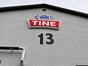 13: Tallet er godt synlig på fasaden til TINE-bygget i Tretten.