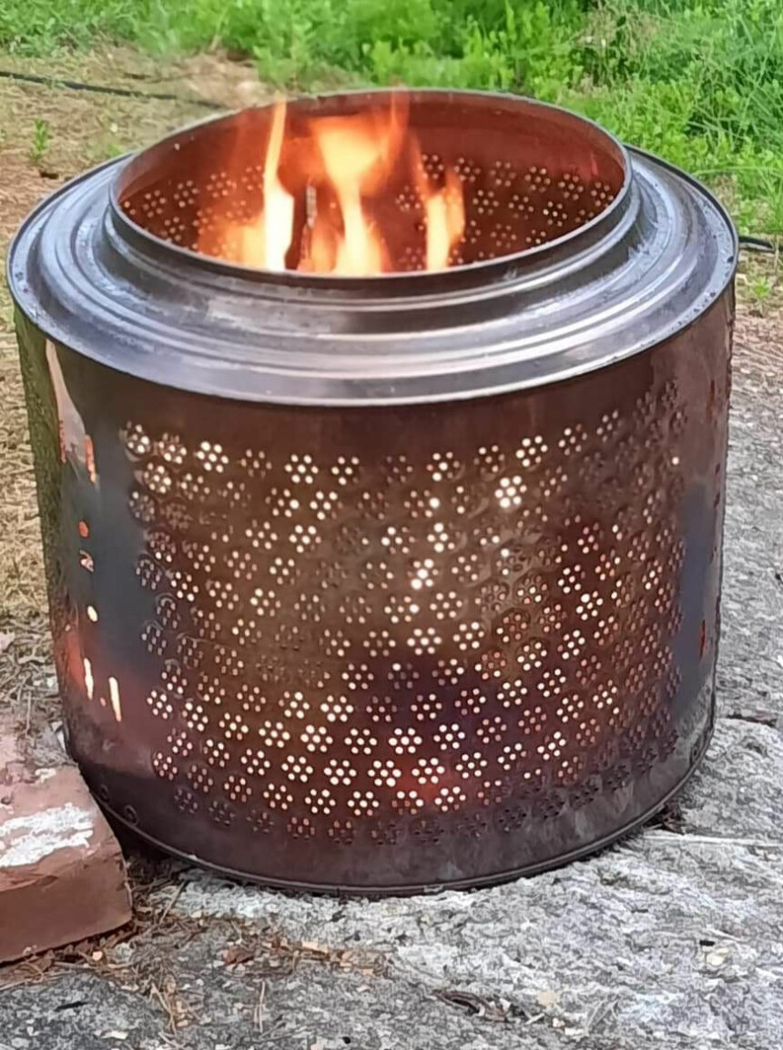 BÅLPANNA: Trommelen ble gjenbruk til noe nyttig.