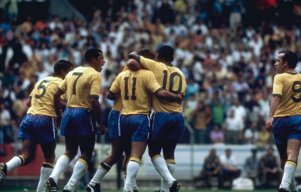 <b>UDØDELIGE:</b> Sentrale spillere på Brasils VM-lag for 50 år siden: 5 Clodoaldo, 7 Jairzinho, 11 Rivellino, 10 Pelé og 9 Tostao.
