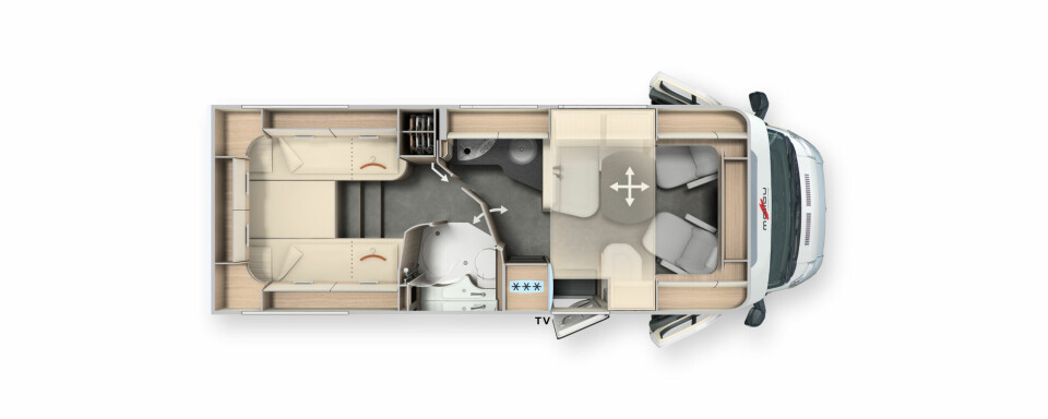 PLANLØSNING: Malibu T 460 LE.