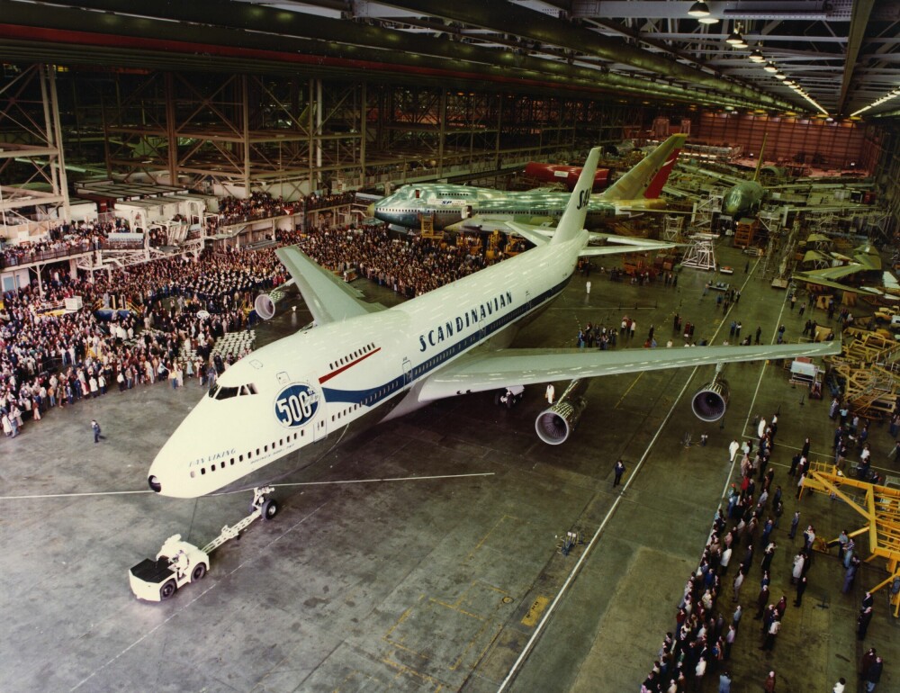 <b>POPULÆR:</b> Dan Viking som ble levert til SAS i 1981 fikk æren av å være Jumbo nummer 500. Etter 50 år produseres seks eksemplarer av flytypen årlig. 