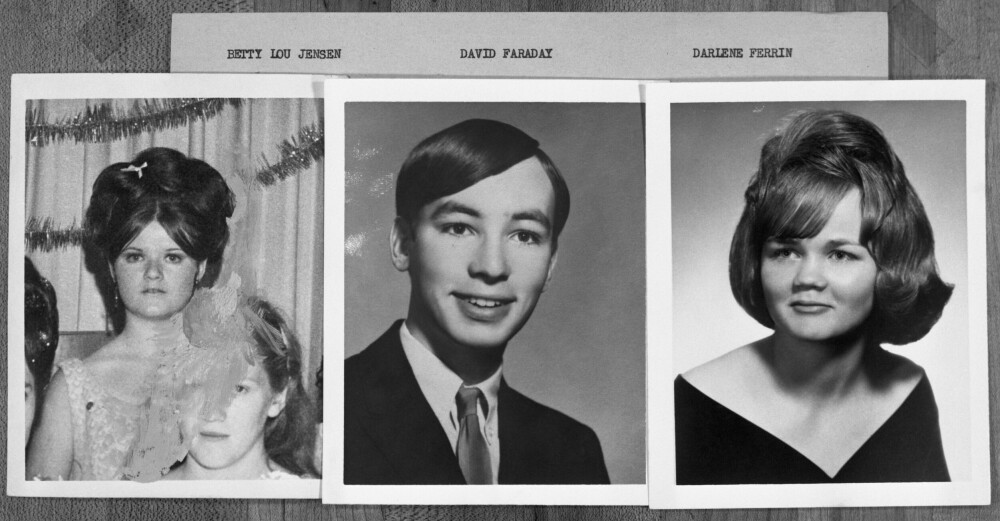 <b>OFRE:</b> Fra venstre: Betty Lou Jensen, David Faradayh og Darlene Ferrin ble alle ofre for den mystiske seriemorderens drapstørst. 