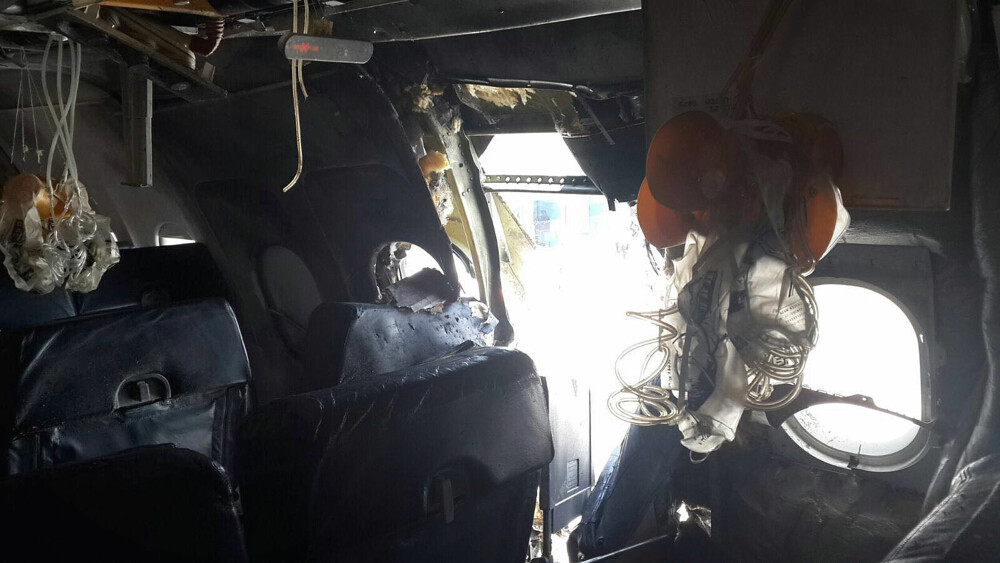 <b>SKREKKOPPLEVELSE:</b> Slik så det ut der terroristen satt og detonerte en bombe på et somalisk passasjerfly. Han var den eneste som var savnet etter landing.