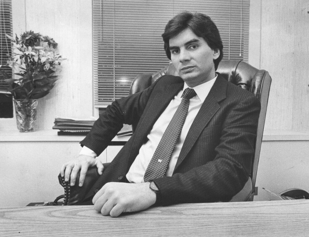 <b>JAPPEBOSSEN:</b> Michael Franzese holdt ikke en lav profil som mange andre høytstående mafiamedlemmer. Dette bildet ble tatt på hans kontor på Manhattan i 1985. 