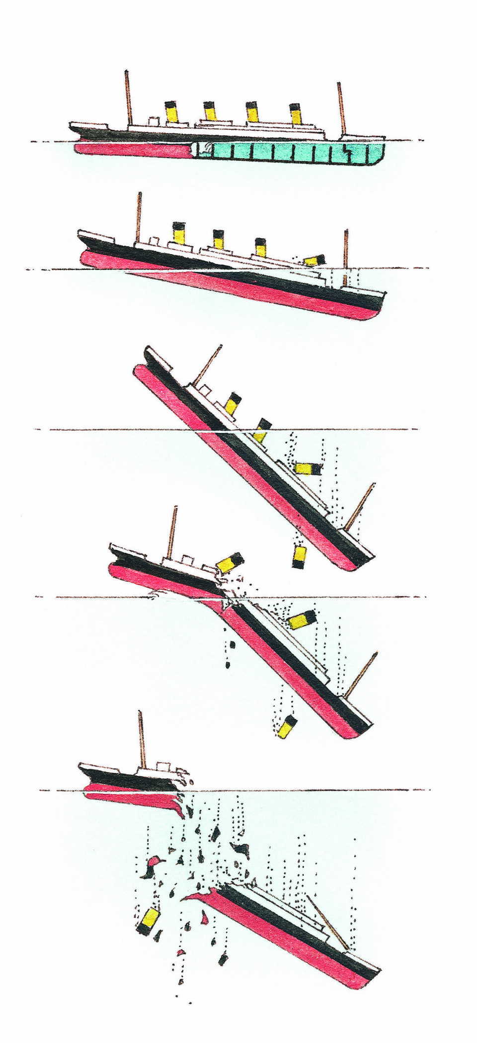 BRAKK: På vei ned brakk «Titanic» i to.