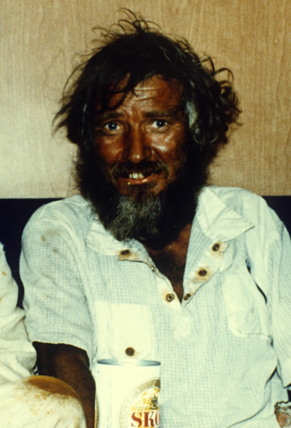 <b>HALVT ÅRS SKJEGG:</b> – Jeg trodde aldri jeg skulle få se hverken Robinson Crusoe eller Ben Gunn fra Sjørøverøya i levende live noen gang. Men du ser ut som begge, sa kapteinen på skipet som plukket opp bergenseren Einar Geir Einarsen fra havet i mars 1986.