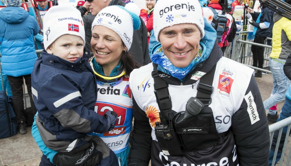 <b>KATJA VISNAR: </b>Ola Vigen Hattestad sammen med kona Katja Visnar og sønnen Ludvig i Østerrike i 2019.