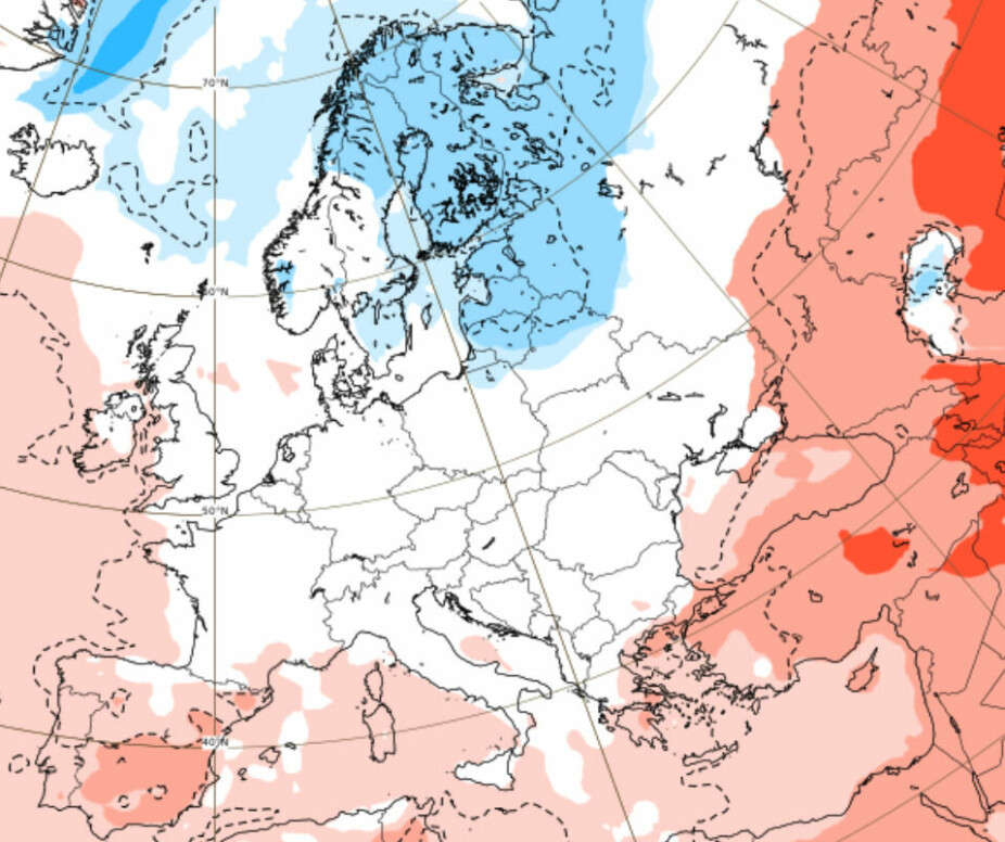 <b>PROGNOSE UKE 10:</b> Allerede uken etter vil temperaturene stort sett være nærmere normalen for årstiden.