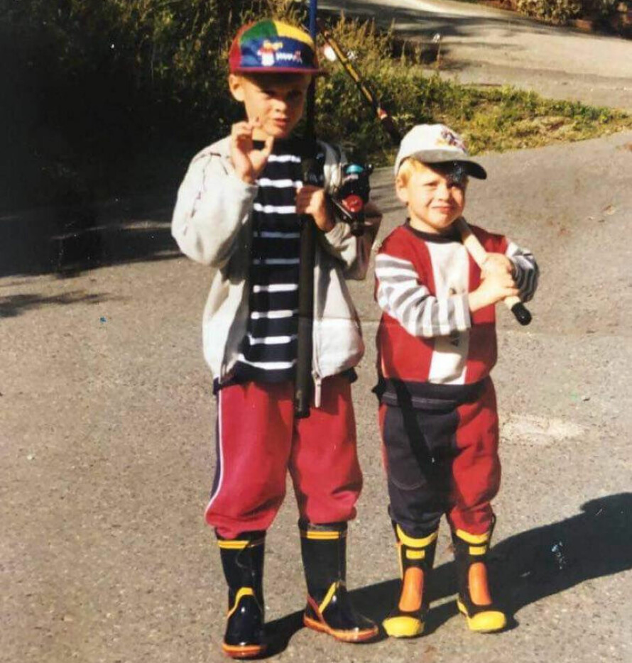 LILLEBROR PHILIP: Simon Nitsche sammen med lillebroren Philip