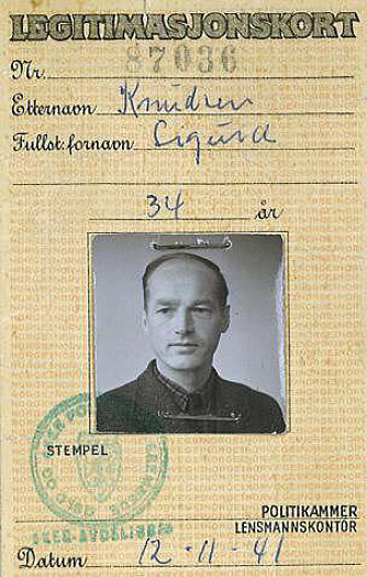 <b>FALSK LEGITIMASJON:</b> Reidar Myhres legitimasjonskort med dekknavnet «Sigurd Knutsen» holdt Gestapo lenge unna.
