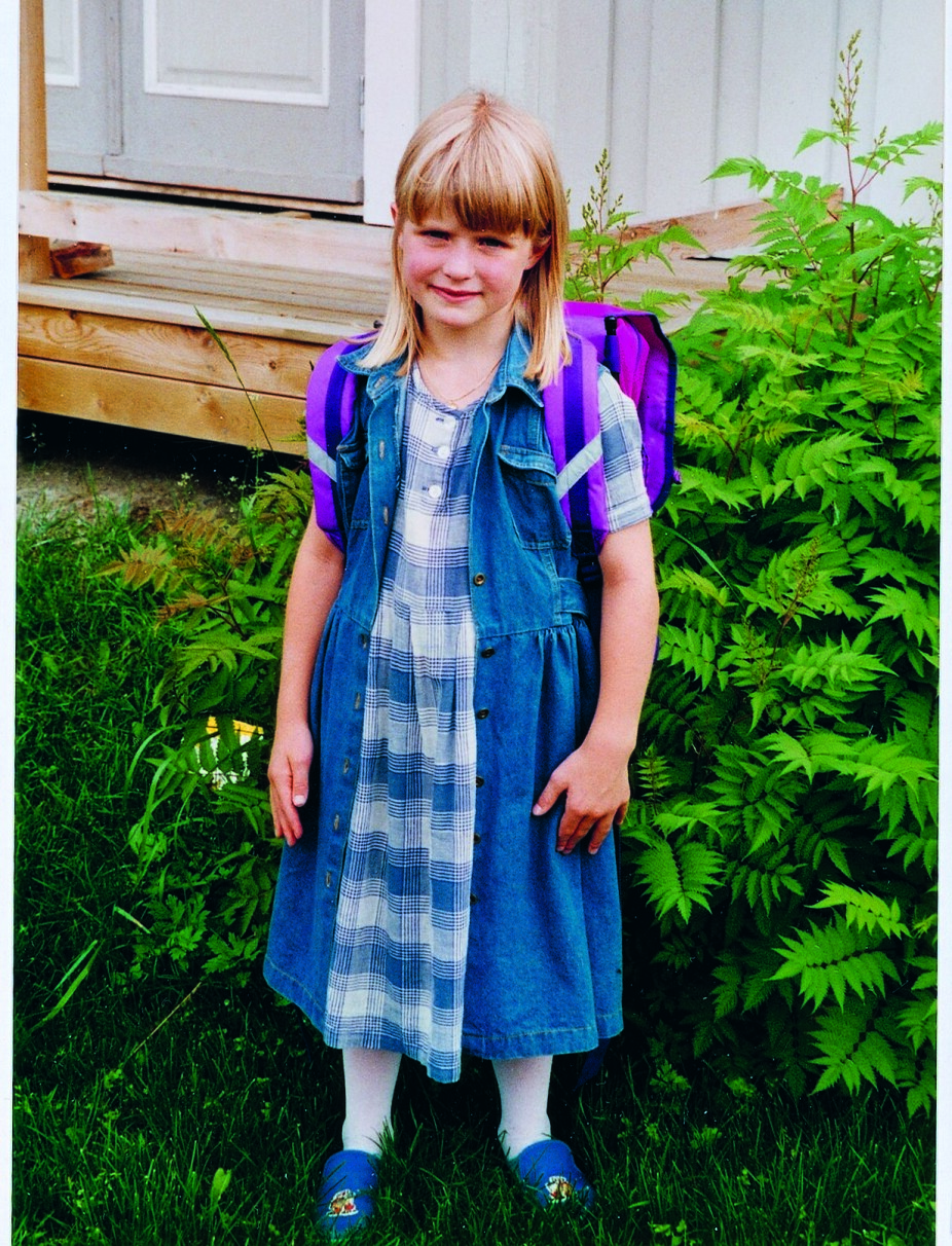 <b>SPENT:</b> Som de fleste småtasser var Therese spent på første skoledag.