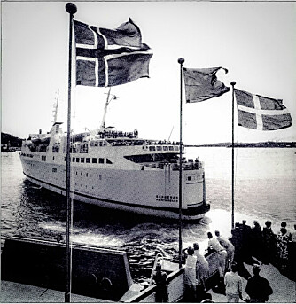 <b>FLAGGSKIP:</b> M/S «Skagerak» var den flotteste fergen som hadde gått i rute til Danmark − men den holdt bare et drøyt år før en eneste bølge tok knekken på stoltheten.