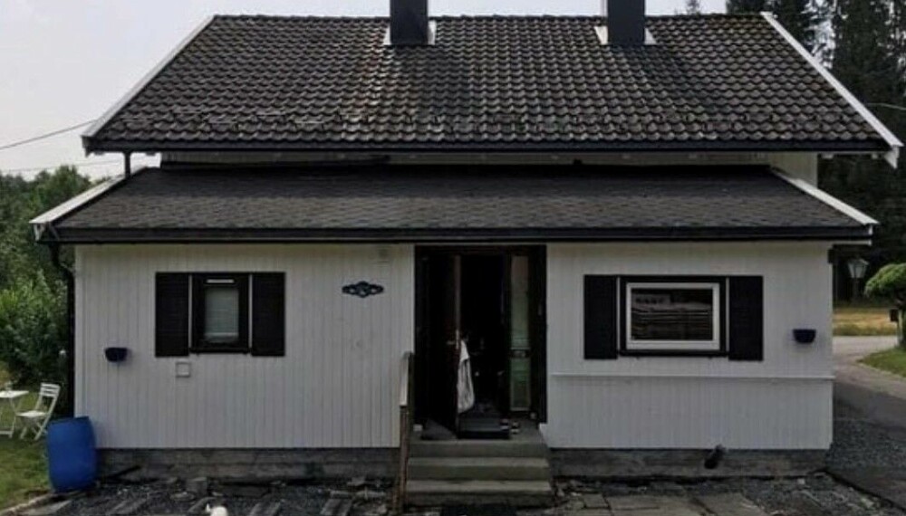 FØR: Dette var huset før. Paret ble anbefalt å rive huset, men de valgte å heller pusse det opp.