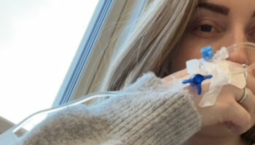 BEHANDLING: Hver sjette måned får Celine infusjon på poliklinikken på sykehuset. Neste gang er i juni.