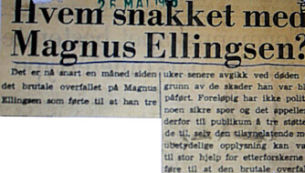 <b>DRAPSGÅTE:</b> Mens avisene skrev om rovmordet, mente politiet at Magnus Ellingsen døde av lungebetennelse, trass i at han var grundig mishandlet.