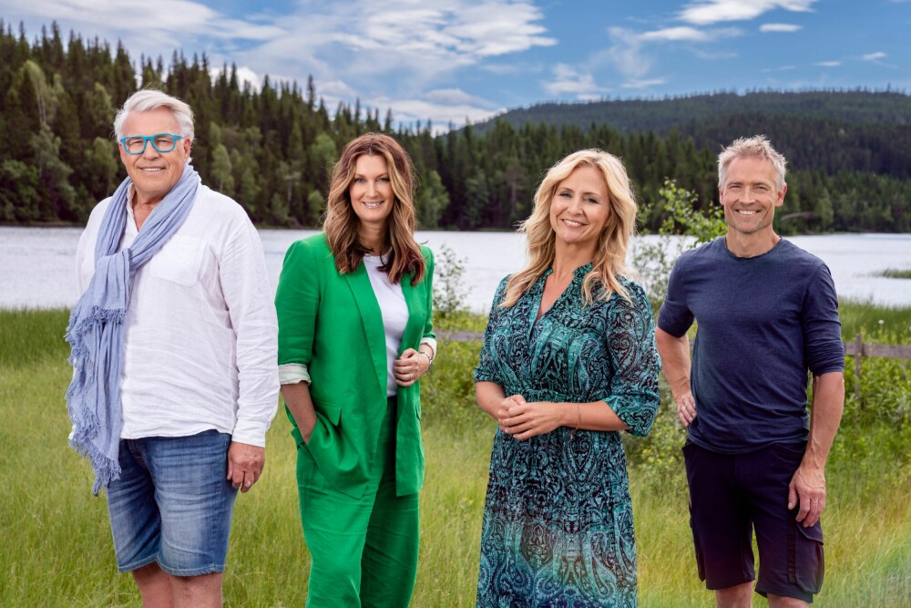 <b>TV-SUKSESS:</b> Finn Schjøll har vært dommer i flere sesonger av realityserien «Sommerhytta» på TV 2. Her med ekspertkollegaene og programleder Cathrine Fossum.